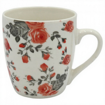 Set 6 Cesti Cafea Ceramica Model Trandafir Rosu 220ml DNC64871