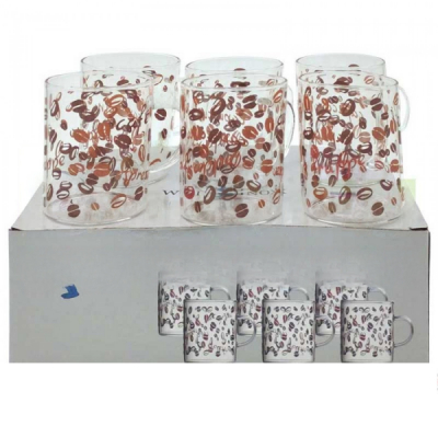 Set 6 Cesti Cafea Sticla Borosilicata 190ml Wei A16316 DNC67629