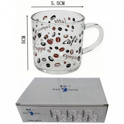 Set 6 Cesti Mici Espresso Sticla Borosilicata 100ml Wei A16315 DNC67631