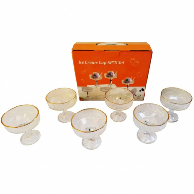 Set 6 Cupe Inghetata Sticla 185ml Wei A16488 DNC68106
