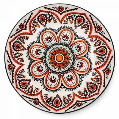 Set 6 Farfurii Adanci Ceramica Model Traditional 21cm DNC64746