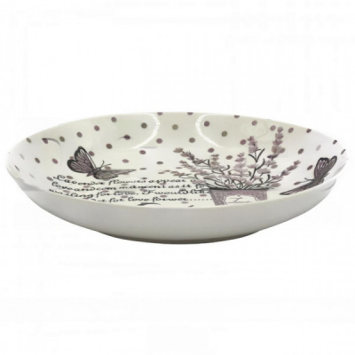 Set 6 Farfurii Adanci Cermica Model Lavanda 21cm DNC64749