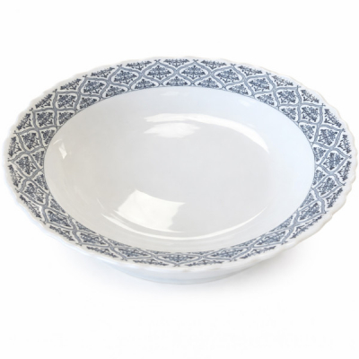 Set 6 Farfurii Adanci din Opal Alb Model Sivas Blue 23cm CNN52720