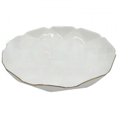 Set 6 Farfurii Adanci Opal Infinity Alb cu Margini Aurii 21cm DNC63273 CNN50886