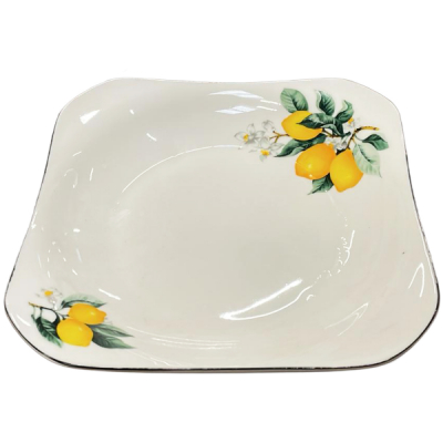 Set 6 Farfurii Adanci Patrate Ceramica Decor Lamaie 26cm 115-8 NR.9 CNN52103