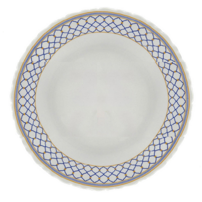 Set 6 Farfurii Adanci Selina Blue Opal Alb cu Model Albastru 23cm DNC63078