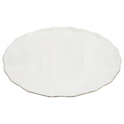 Set 6 Farfurii Desert Opal Infinity Alb cu Margini Aurii 19.5cm DNC63271