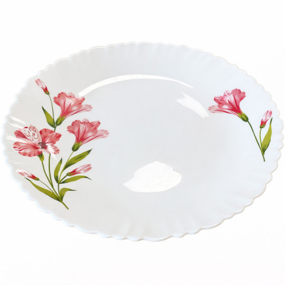 Set 6 Farfurii Intinse Mari Opal Alb Model Marina Peach 26cm CNN52723