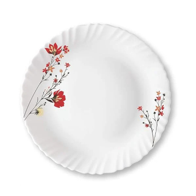 Set 6 Farfurii Intinse Opal Alb Model Chrys Red 26cm DNC51764