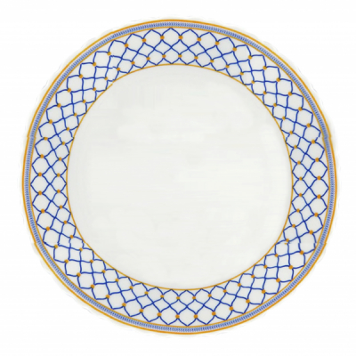 Set 6 Farfurii Intinse Selina Blue Opal Alb cu Model Albastru 26cm CNN63079