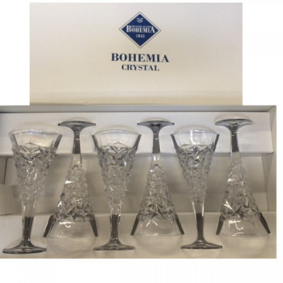 Pahare Cristal de Bohemia Set 6 Pahare de Vin Rosu, Colectia Glacier