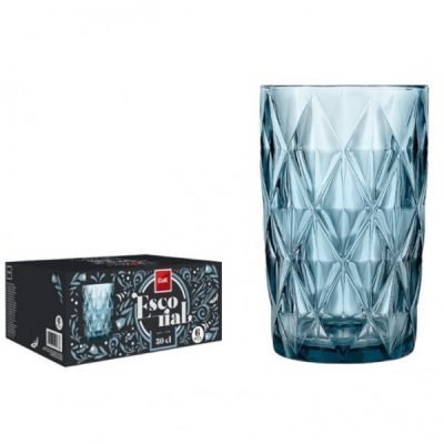 Set 6 Pahare Sticla Blue Cok Escorial 400ml 157-0007 CNN49477