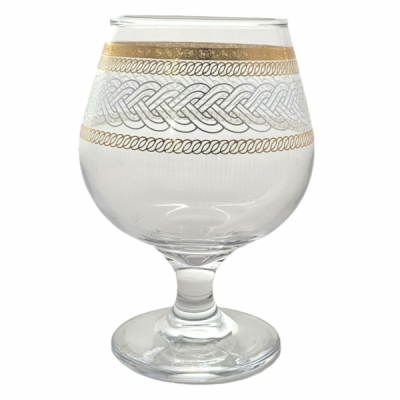 Set 6 Pahare Sticla cu picior Coniac 385ml Impletit Gold 1914 DNC58973,