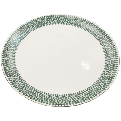 Set 6 Platouri Rotunde Opal Decor Verde Auriu Mirage 32.5cm GRM325 DNC64036 CNN