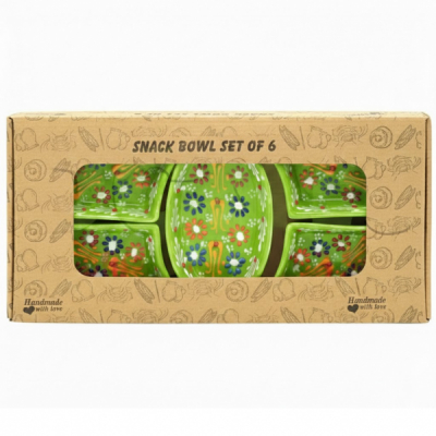 Set 6 Platouri Servire Aperitive Ceramica Pictate Manual TK-20903 DNC67344