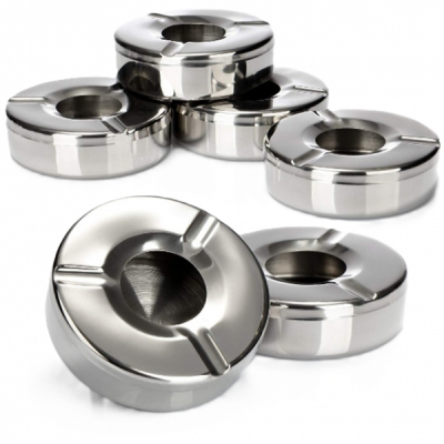 Set 6 Scrumiere rotunde din Inox 8.5cm Grunberg IAT07