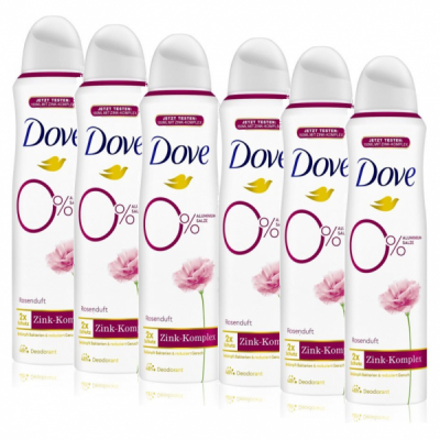 Set 6 x Spray Deodorant DOVE Zink ROSE Fara aluminiu 6x150ml 6xDNC60112
