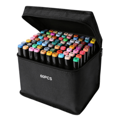 Set 60 Markere 2 capete subtire si gros geanta depozitare Multicolor Touch DNC66914