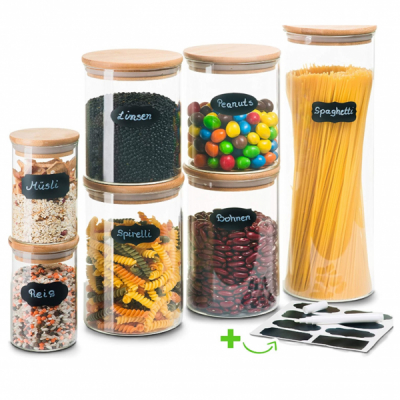 Set 7 Recipiente Depozitare Sticla Termorezistenta Caldo GSB701RD JGR