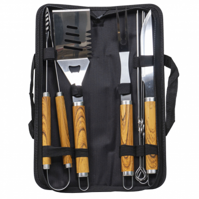 Set 8 piese din INOX pentru gratar si borseta depozitare Zilan ZTS8330