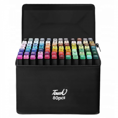 Set 80 Markere 2 capete subtire si gros geanta depozitare Multicolor Touch DNC66913