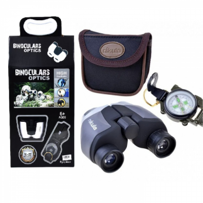 Set binoclu si busola pentru drumetii si activitati in aer liber Alb 80114-125 CWT