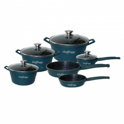 Set Bucatarie Cheffinger CF-DIAC12GRN 6 Cratite Si 4 Capace Sticla