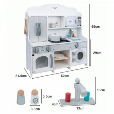 Set Bucatarie de jucarie copii din lemn My Little Kitchen Kabi 0108 CWT