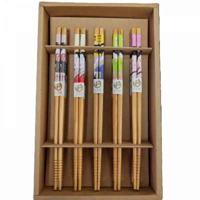 Set Cadou 5 Perechi Betisoare Chinezesti Bambus J016 B MLL
