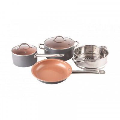 Set Cadou Bucatarie Cratite si Tigaie cu Sita Aburi Grunberg GR6936