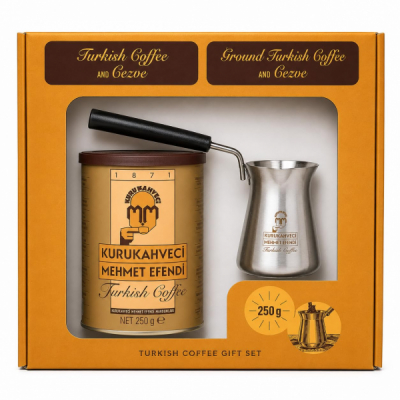 Set Cafea Turceasca 250g + Ibric Cadou Kurukahveci Mehmet Efendi MGR SSN