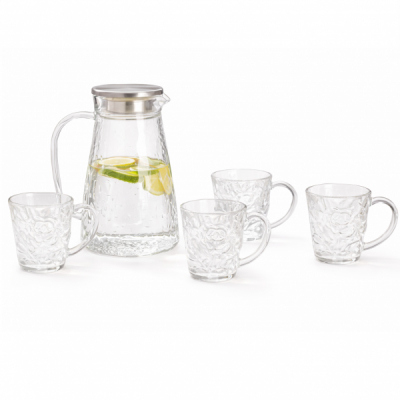 Set Carafa Limonada 1600ml cu 4 cani 295ml Sticla WEI A-16006 DNC66614