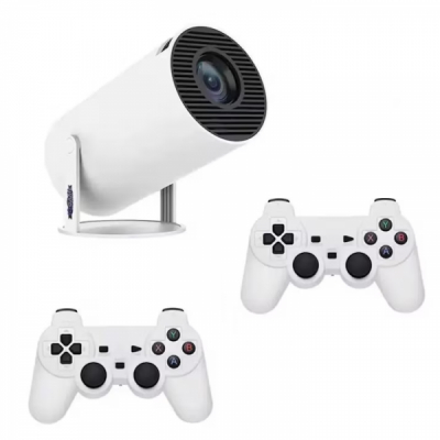 Set cu proiector de jocuri 3D X10 Plus 2 controlere 4K 60W 5G Wi-Fi 10.1x10.35cm alb
