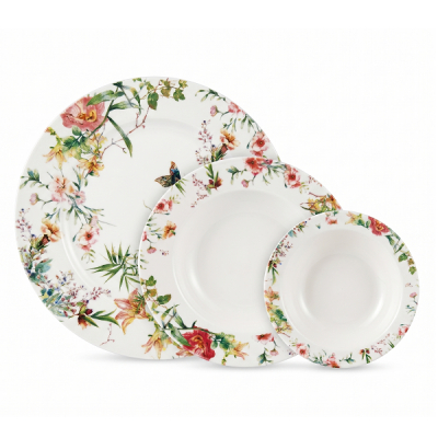 Set de Masa 12 Persoane 2x18 36 Piese Portelan Fin Flori 2xDS183TR JGR