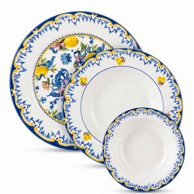 Set de Masa 12 Persoane 2x18 36 Piese Portelan Fin Lamai 2xDS182TR JGR
