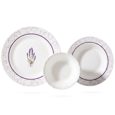 Set de Masa 12 Persoane 2x18 36 Piese Portelan Fin Lavanda 2xDS185TR JGR