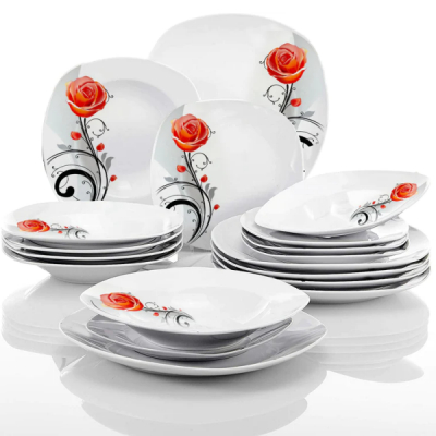 Set de Masa 12 Persoane 36 piese Portelan Trandafir Orange 3141 ArtCraft