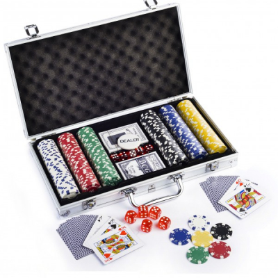 Set Poker 300 Chipuri Nemarcate Valoric Cutie aluminiu tip Servieta