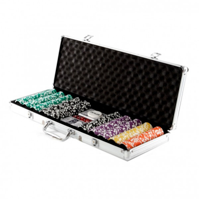 Set de poker 500 Chipuri Marcate Valoric Cutie aluminiu tip Servieta