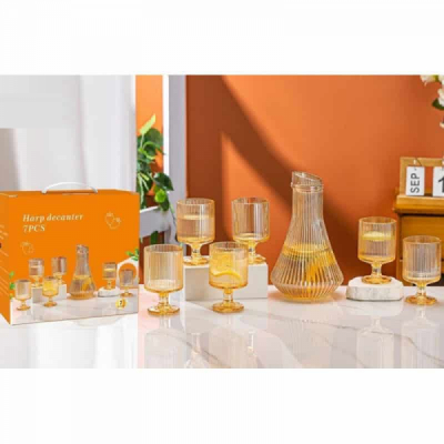 Set Decantor Limonada 1l cu 6 Pahare Sticla 200ml Wei A16498 DNC68097