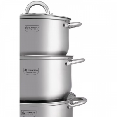 Set Gatit 12 Piese Semioale cu Capace Inox 14/16/18/20/22/24cm Edenberg EB3999 EB4000 DNC65819