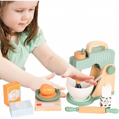 Set Joc Copii Mixer lemn bucatarie 24.5x12x23cm Kabi 0152 CWT