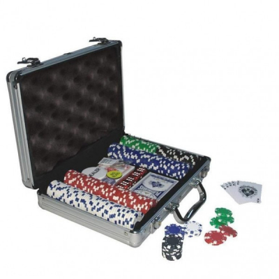 Set Joc Poker 300 Chipuri marcate valoric, cutie aluminiu tip servieta