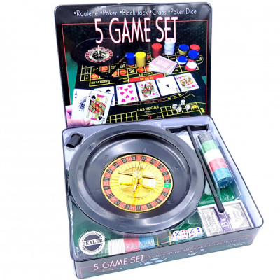 Set Jocuri 5in1 Poker Ruleta Black Jack Craps Poker Dice