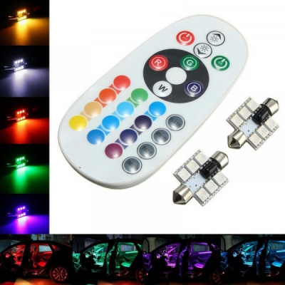 Set LED 5050 RGB Auto Interior 31mm cu Telecomanda 1F023 3106 XXM