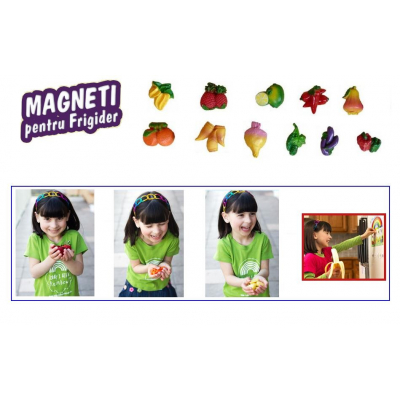 Set magneti de frigider fructe si legume