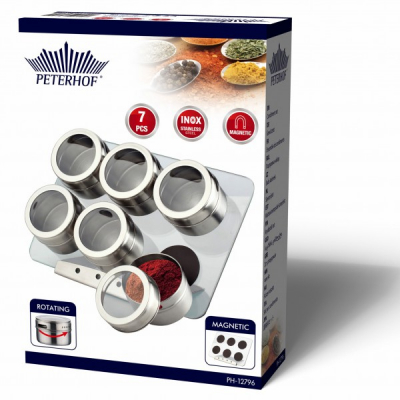 Set magnetic pentru condimente 7 piese Peterhof PH12796