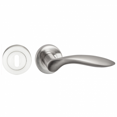 Set manere Apollo cu rozeta cheie inclusa nichel satinat Yale MNR2008