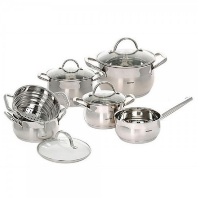 Set Oale din inox cu capac 10 piese Bergner BG6529