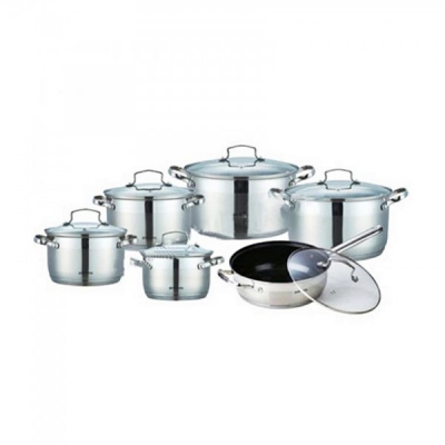 Set oale din inox cu capac 12 piese Bohmann BH71912MRB